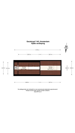 Floor plan - Geulstraat 7A3, 1078 KW Amsterdam 